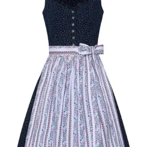 Mini Dirndl 60 cm dunkelblau geblümt weiß 015617 ~ 42