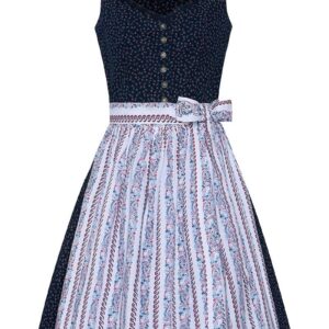 Mini Dirndl 60 cm dunkelblau geblümt weiß 015617 ~ 42