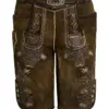 Lederhose kurz mit Gürtel braun antik Benedikt 007692 ~ 60