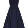 Dirndl lang 80 cm Gastro dunkelblau Britta 010944 ~ 38