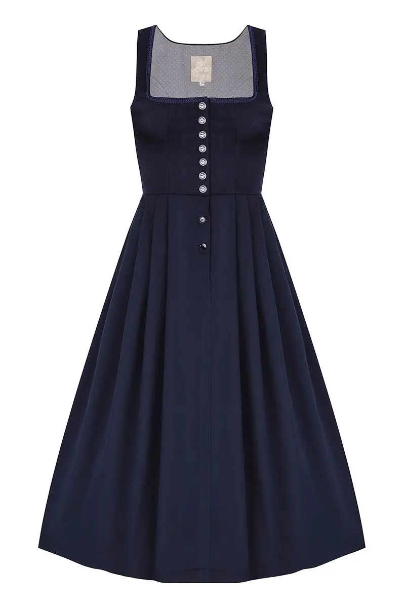 Dirndl lang 80 cm Gastro dunkelblau Britta 010944 ~ 38