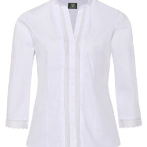 Trachtenbluse weiß mit Spitze 006141 ~ 32