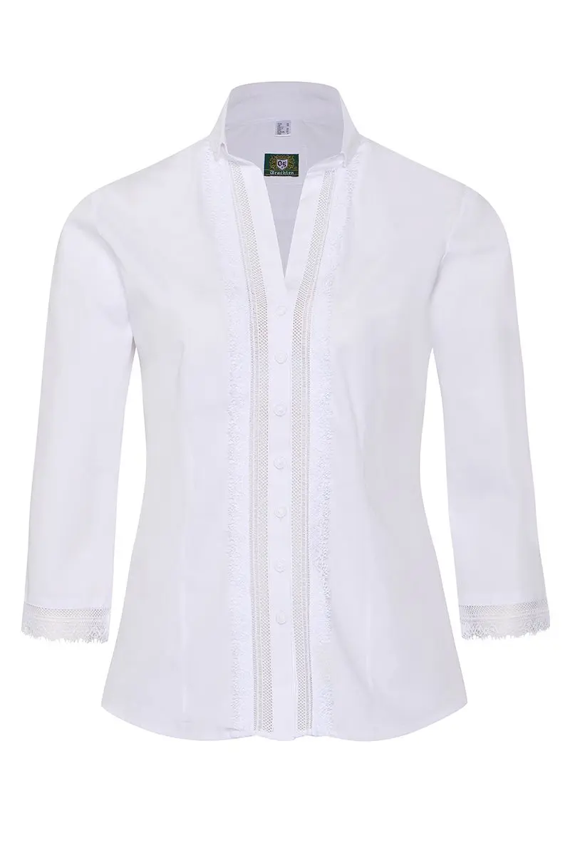 Trachtenbluse weiß mit Spitze 006141 ~ 34