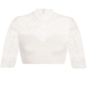 Dirndlbluse Spitze creme Stretch Aileen 012891 ~ 32