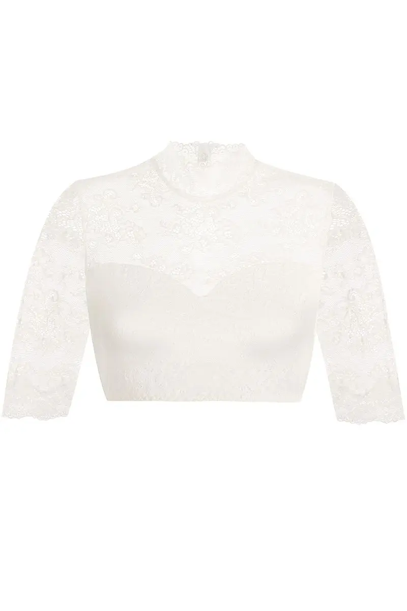 Dirndlbluse Spitze creme Stretch Aileen 012891 ~ 34