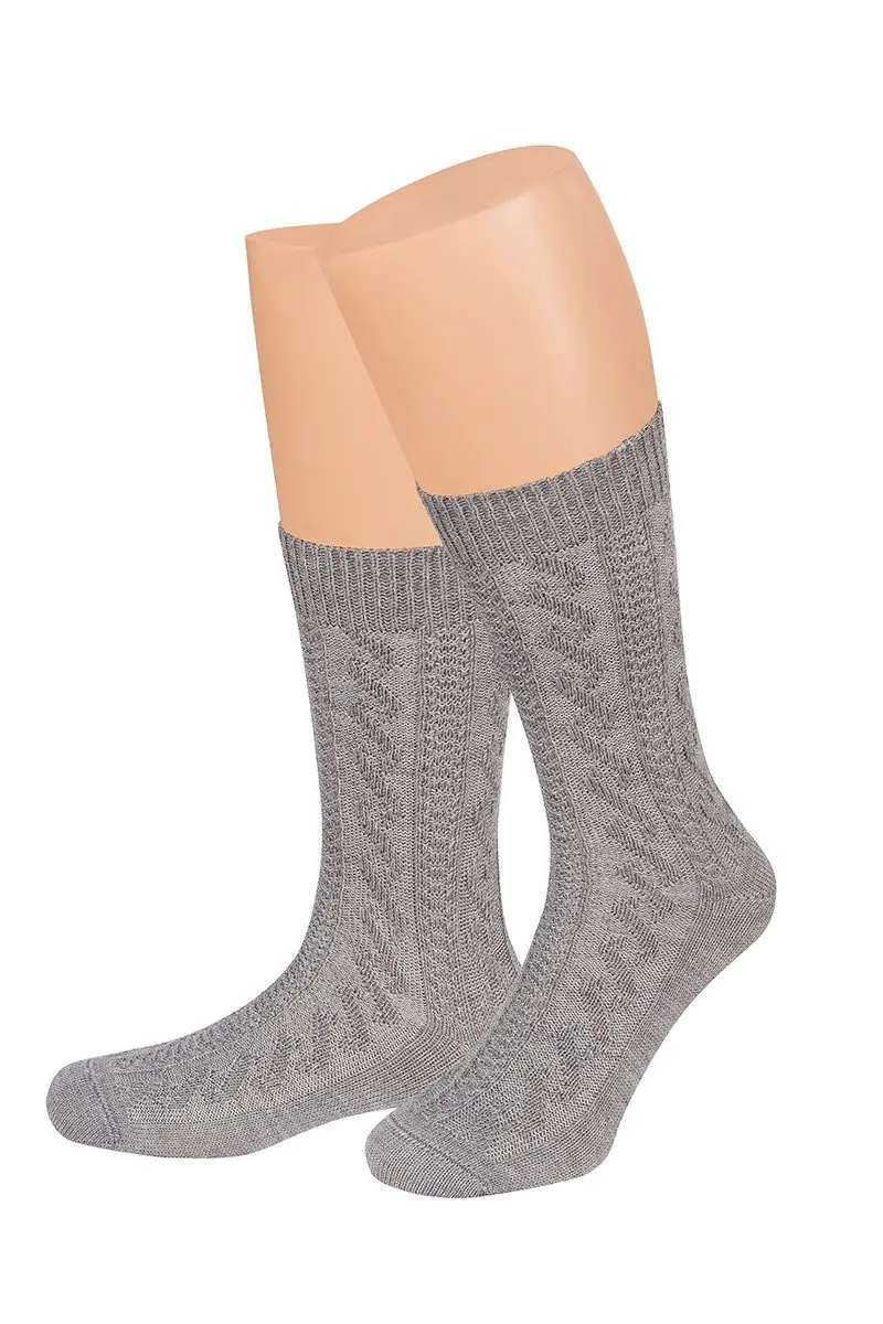 Trachtensocken kurz hellgrau 011214 ~ 36-38