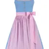 Midi Dirndl 65 cm hellblau rosa Lisa 014673 ~ 36