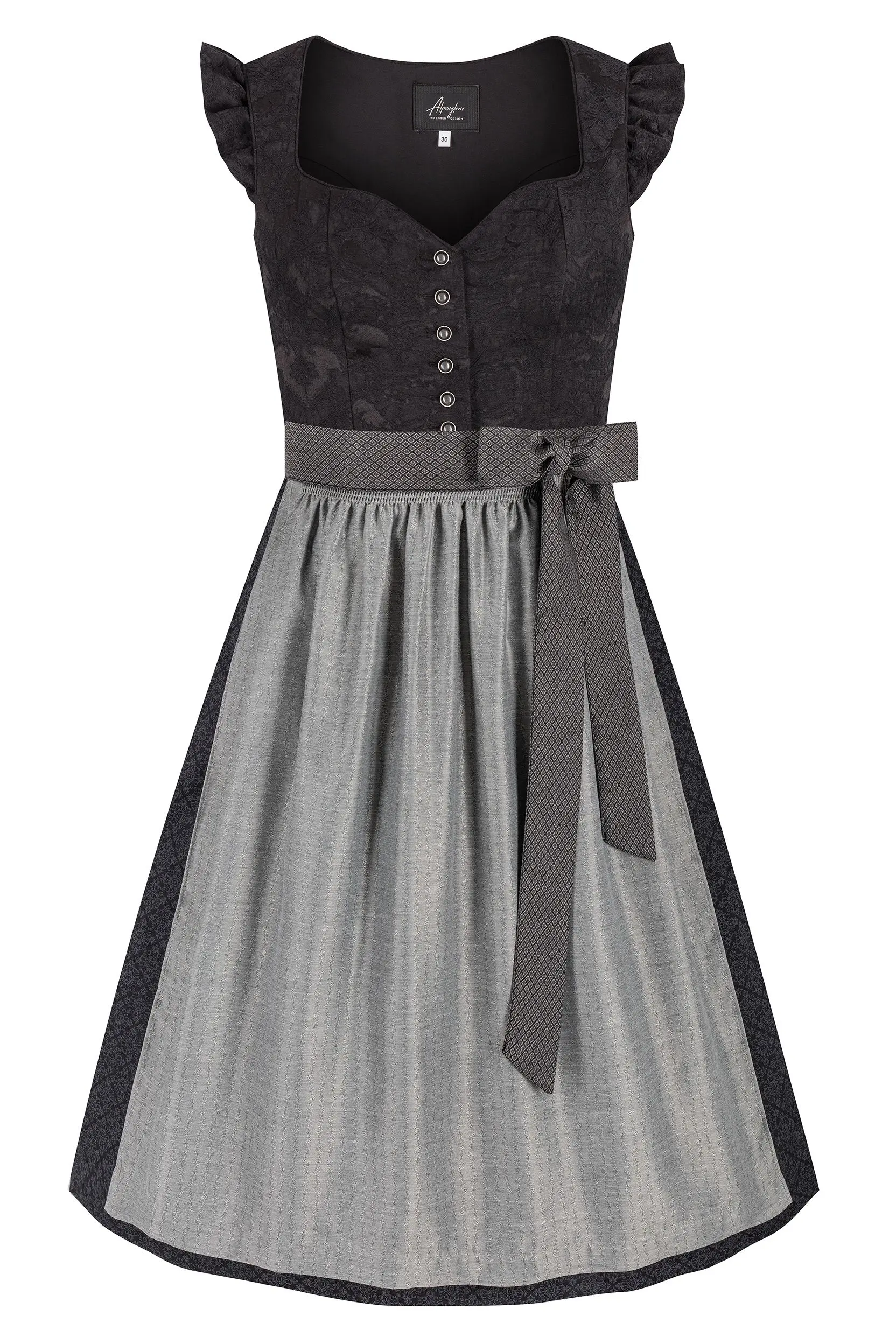 Dirndl ELEONORE (70 cm) ~ 38 ~ schwarz
