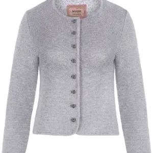 Trachten Strickjacke hellgrau Franziska 014422 ~ 30