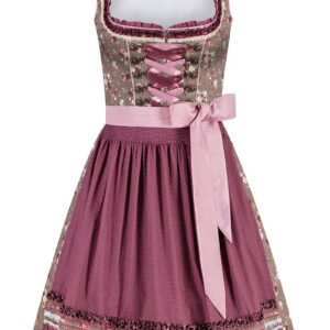 Mini Dirndl 55 cm braun geblümt rosenholz Valerie 010216 ~ 34