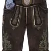 Lederhose kurz dunkelbraun oliv Braumeister 013317 ~ 48