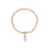 Kristallarmband mit Perlen-Anhänger verschiedenfarbig 008466 ~ beige