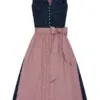 Midi Dirndl 65 cm dunkelblau rosenholz Valentina 014426 ~ 34