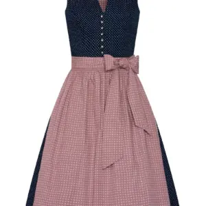 Midi Dirndl 65 cm dunkelblau rosenholz Valentina 014426 ~ 32