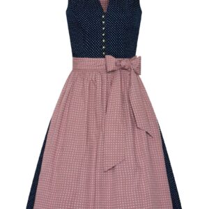 Midi Dirndl 65 cm dunkelblau rosenholz Valentina 014426 ~ 32
