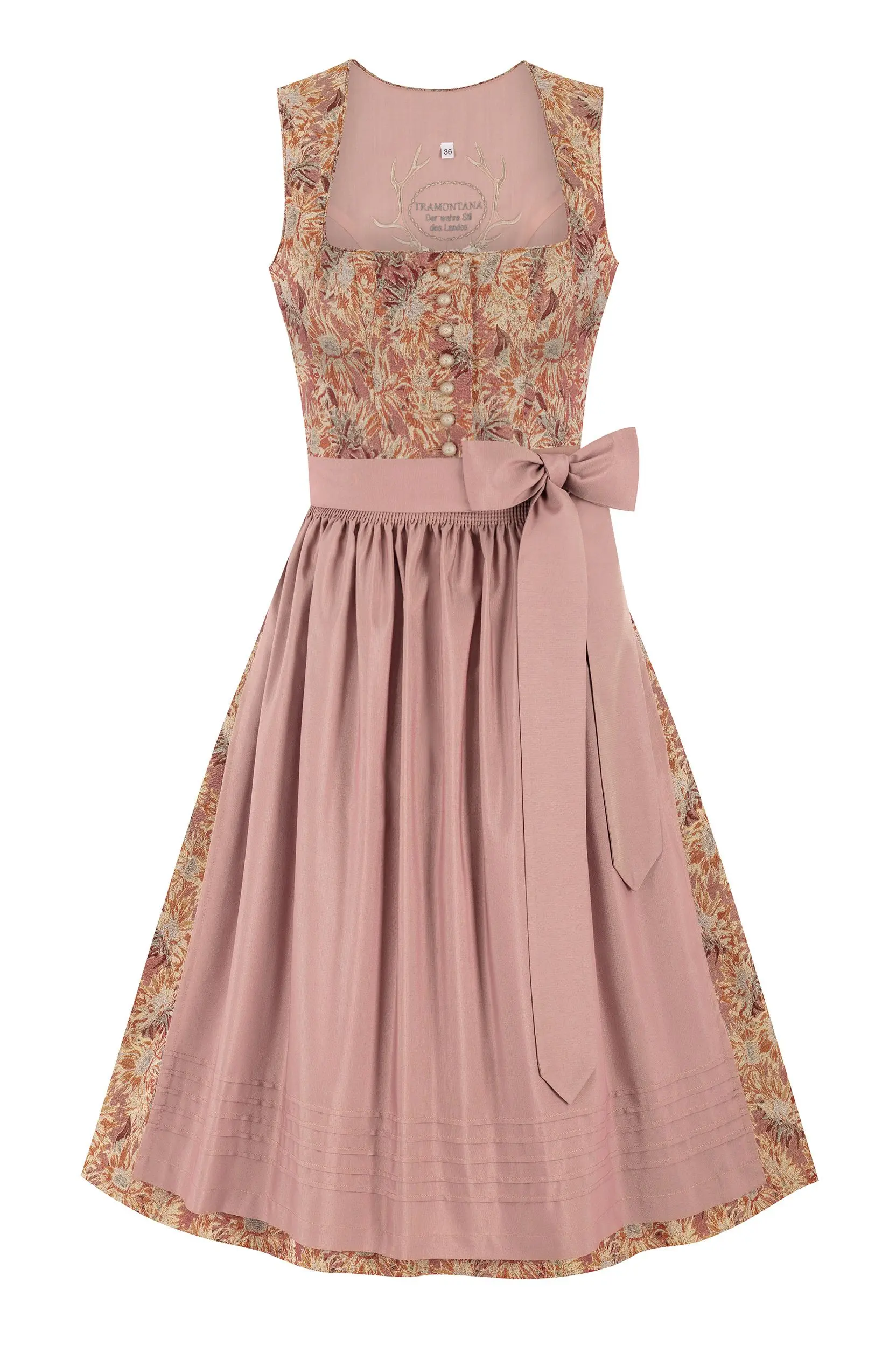 Dirndl in Leinenoptik (70 cm) ~ 40 ~ rost