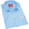 Trachtenhemd kurzarm hellblau kariert Andy 010272 ~ S