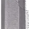 Trachtentuch 70x200 cm verschiedenfarbig mit Fransen 007813 ~ anthrazit