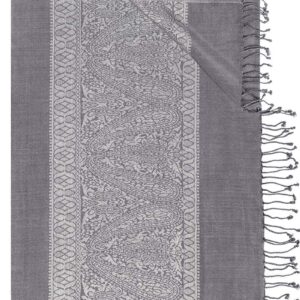 Trachtentuch 70x200 cm verschiedenfarbig mit Fransen 007813 ~ anthrazit