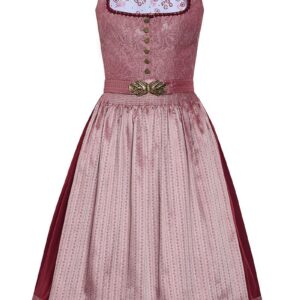 Midi Dirndl 65 cm altrosa gemustert Mila 010042 ~ 36