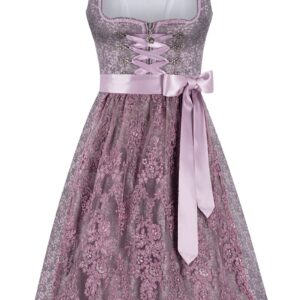 Midi Dirndl 65 cm flieder geblümt Denise 013923 ~ 34