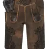 Lederhose kurz mit Gürtel braun-antik Boandlkramer 002789 ~ 46