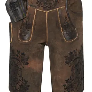 Lederhose kurz mit Gürtel braun-antik Boandlkramer 002789 ~ 46