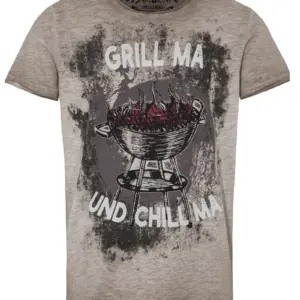 Trachtenshirt taupe Grill ma und Chill ma 012940 ~ M