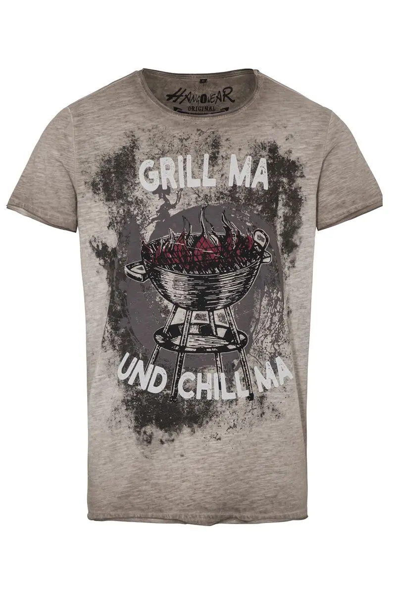 Trachtenshirt taupe Grill ma und Chill ma 012940 ~ M