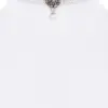 Perlenkropfband creme silber mit Perlenanhänger 011348