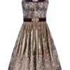 Midi Dirndl 65 cm schwarz beere geblümt Mariella 011656 ~ 32