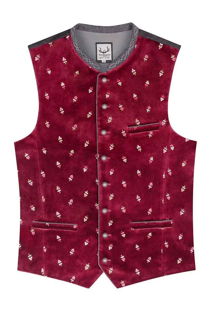 Trachtenweste dunkelrot Samt Vittorio 013729 ~ 50