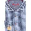 Trachtenhemd langarm blau weiß kariert slimfit 001815 ~ 36