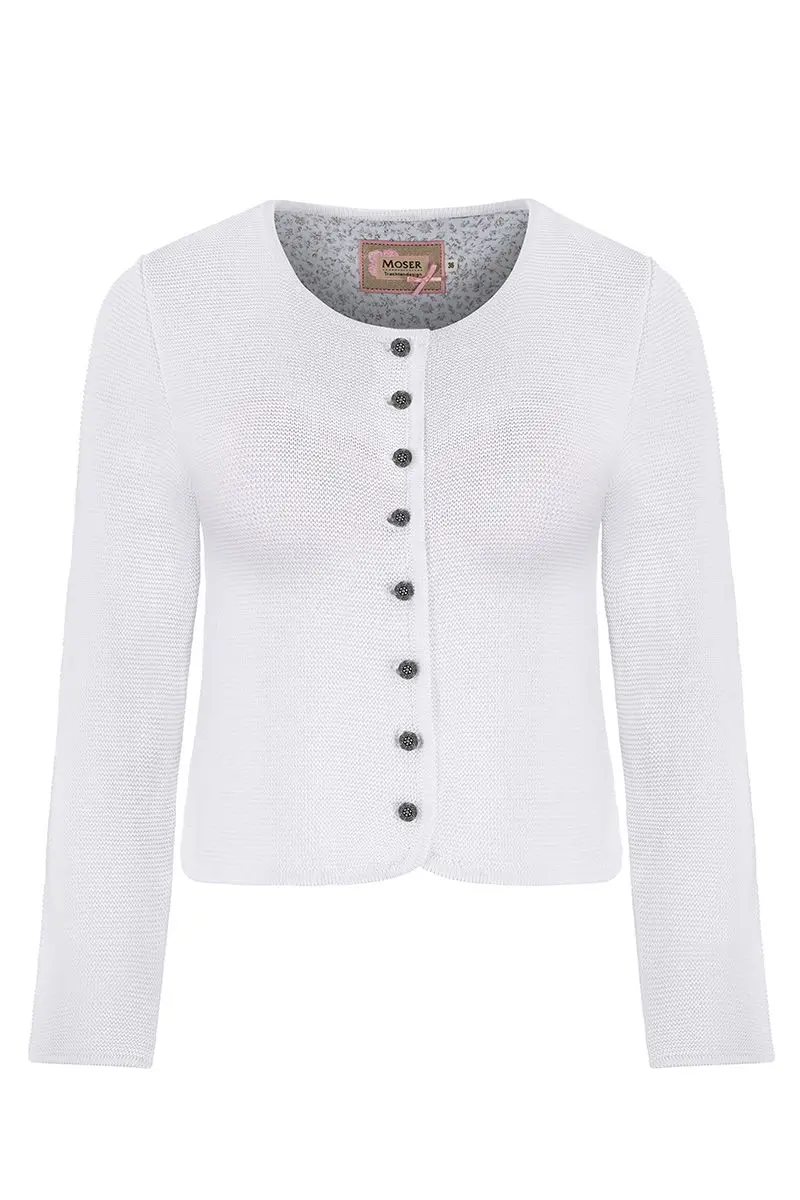 Trachten Strickjacke weiß Franziska 014412 ~ 32
