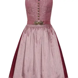 Midi Dirndl 65 cm altrosa bordeaux gemustert Ella 010043 ~ 34