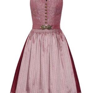 Midi Dirndl 65 cm altrosa bordeaux gemustert Ella 010043 ~ 34
