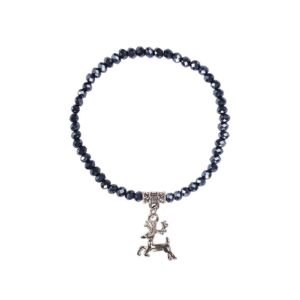Kristallarmband mit Hirsch-Anhänger verschiedenfarbig 008464 ~ dunkelblau