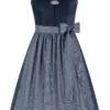 Dirndl LOUISA (70 cm) ~ 38 ~ blau - dunkelblau