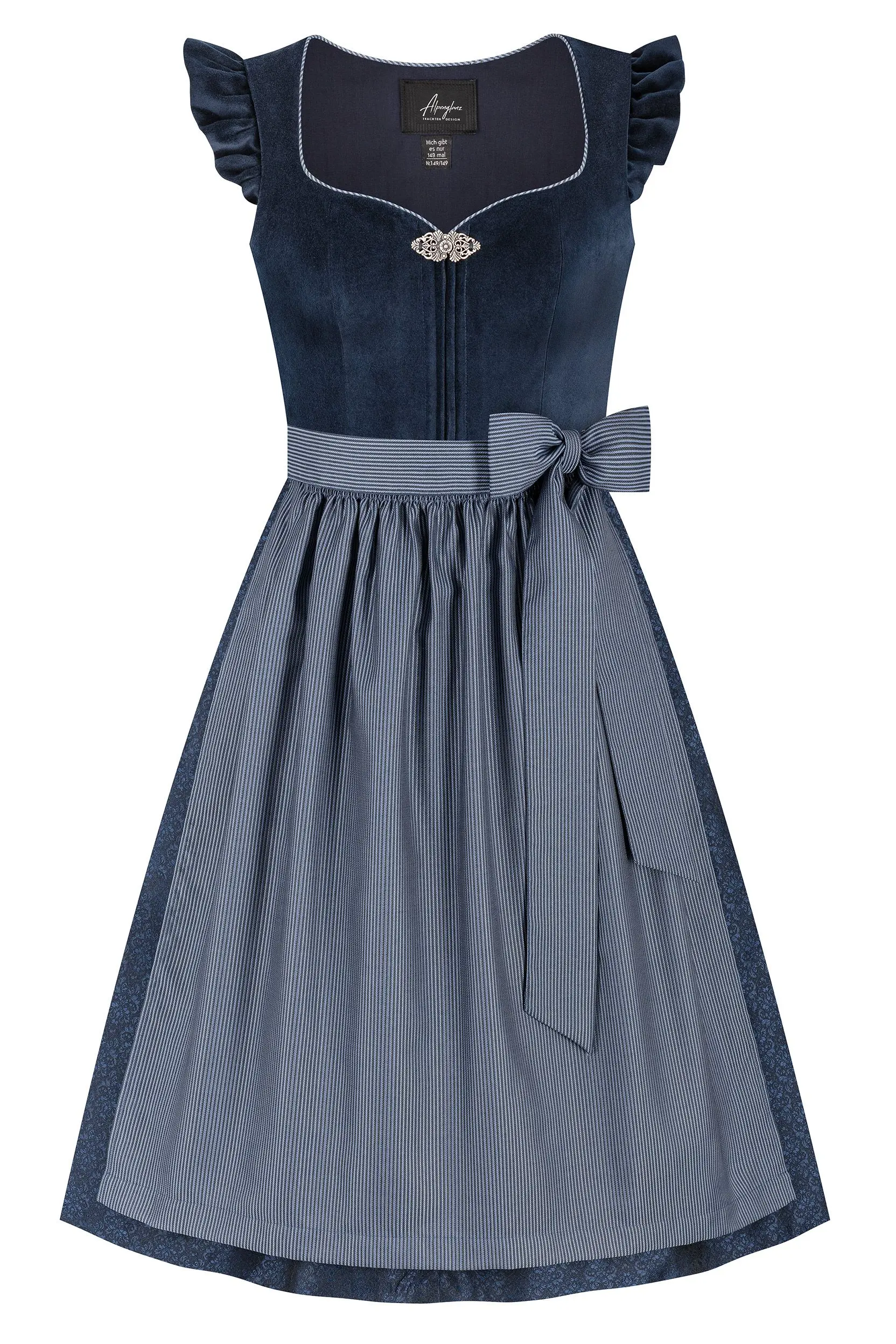 Dirndl LOUISA (70 cm) ~ 40 ~ blau - dunkelblau