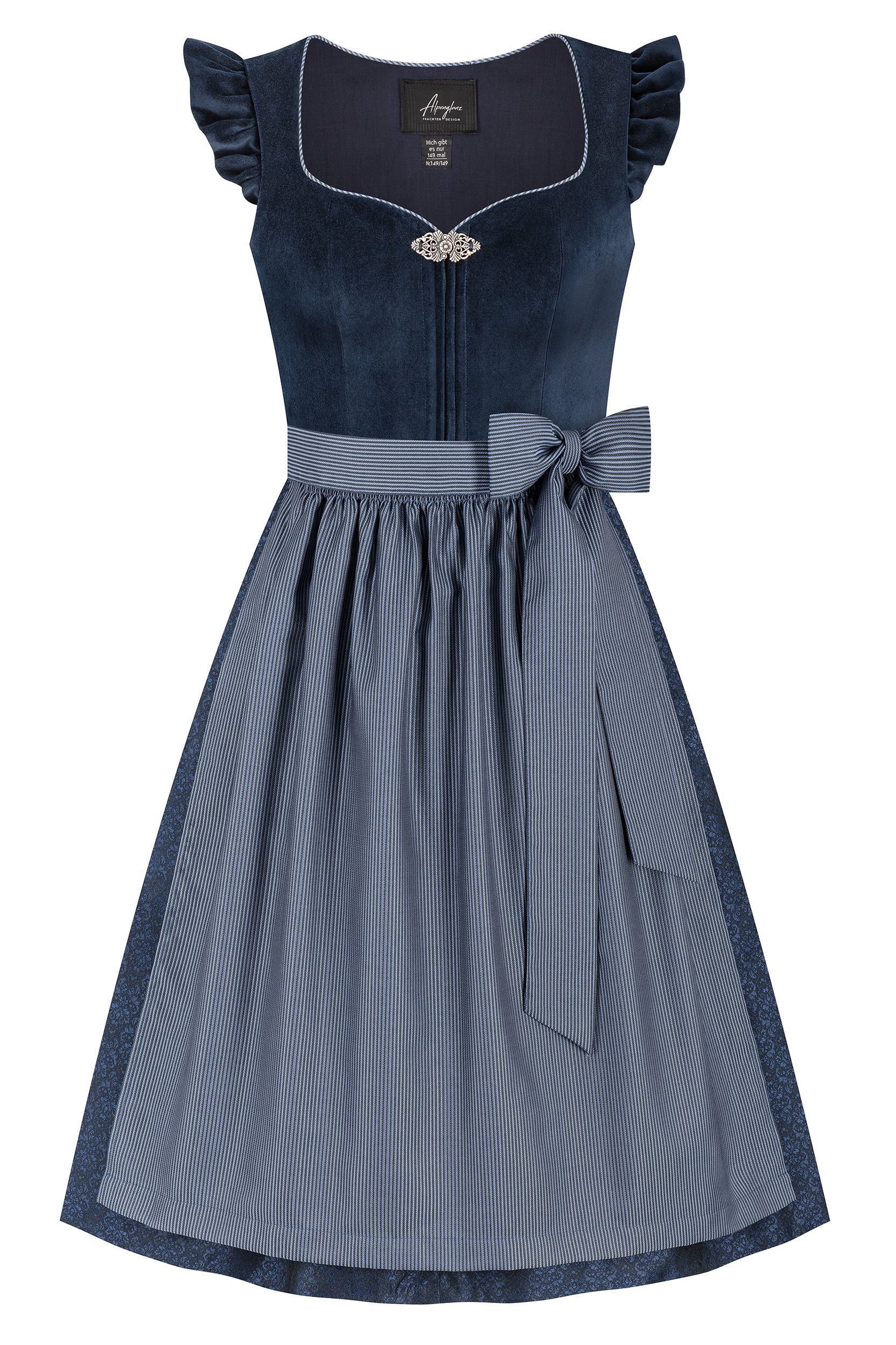 Dirndl LOUISA (70 cm) ~ 38 ~ blau - dunkelblau