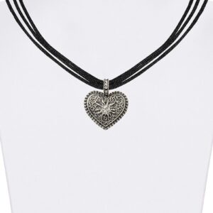 Trachtencollier mit Herzanhänger verschiedenfarbig 008416 ~ schwarz