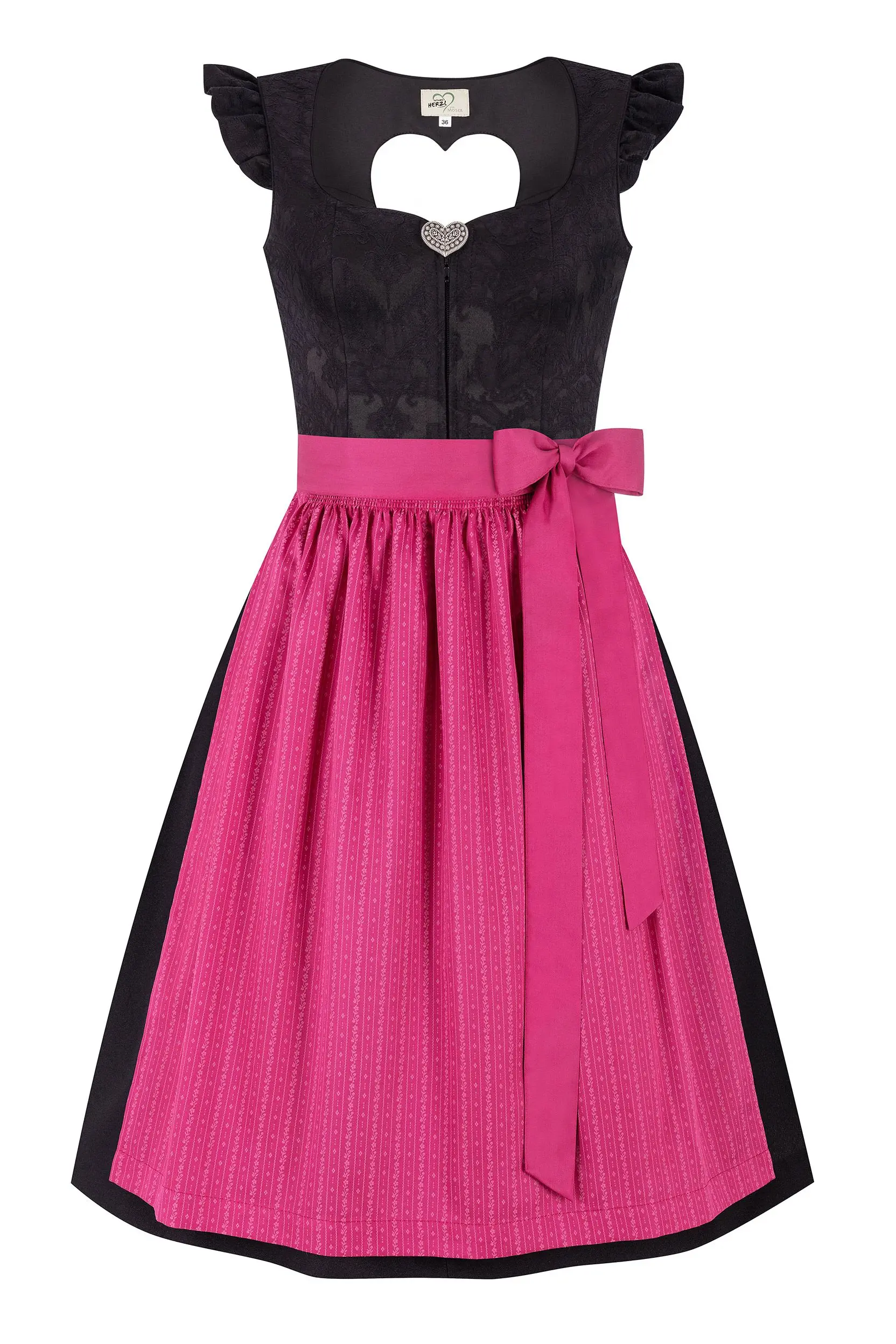 Dirndl RESI (65 cm) mit abnehmbaren Flügelärmeln ~ 32 ~ schwarz