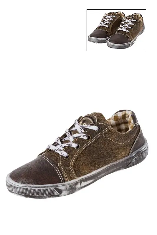 Kinder Trachtensneaker dunkelbraun weiß Nepomuk 002343 ~ 26