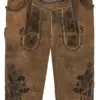 Lederhose kurz mit Gürtel braun Wörthsee 010762 ~ 46