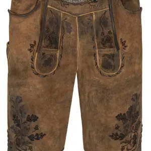 Lederhose kurz mit Gürtel braun Wörthsee 010762 ~ 46