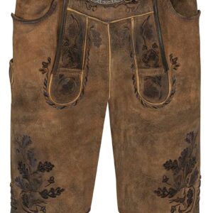 Lederhose kurz mit Gürtel braun Wörthsee 010762 ~ 46