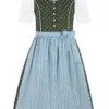 Kinder Dirndl dunkelgrün hellblau 016318 ~ 74