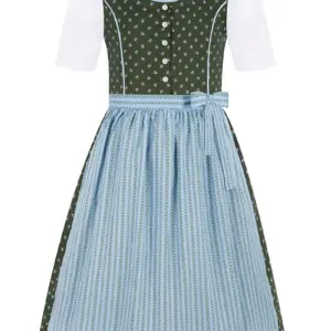 Kinder Dirndl dunkelgrün hellblau 016318 ~ 74