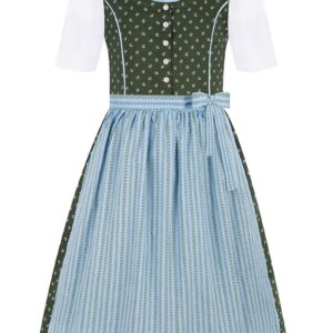 Kinder Dirndl dunkelgrün hellblau 016318 ~ 68