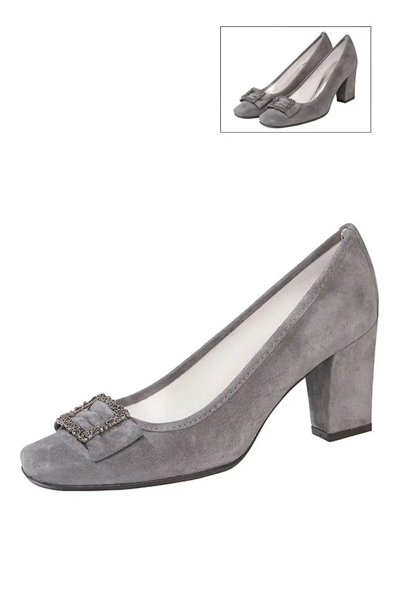 Pumps grau mit Schnalle 005401 ~ 39